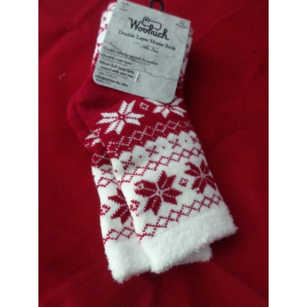 1 Pair Woolrich Cozy Double Layer Aloe Infused Women Crew Comfy  Sock One size